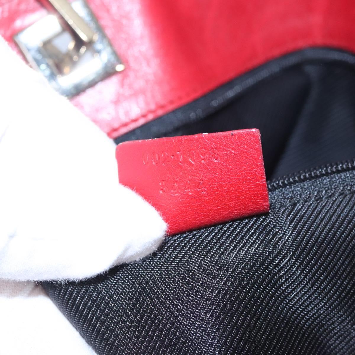 GUCCI GG Canvas Tote Bag Red gold 002 1098 Auth nb221