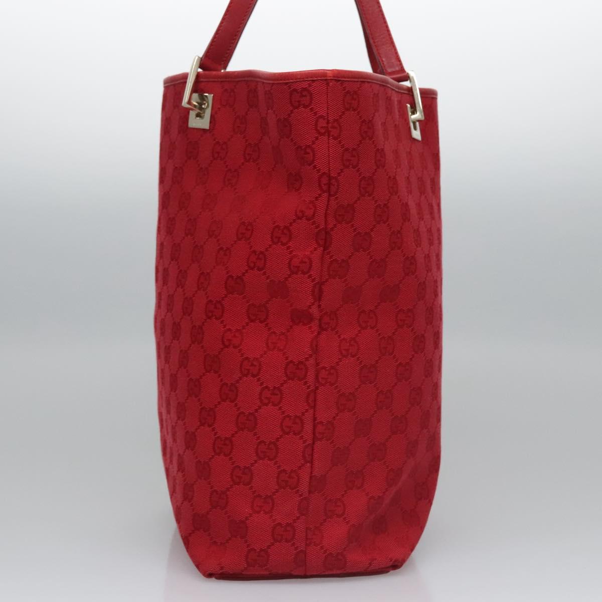 GUCCI GG Canvas Tote Bag Red gold 002 1098 Auth nb221