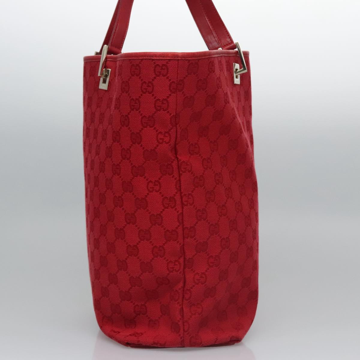 GUCCI GG Canvas Tote Bag Red gold 002 1098 Auth nb221