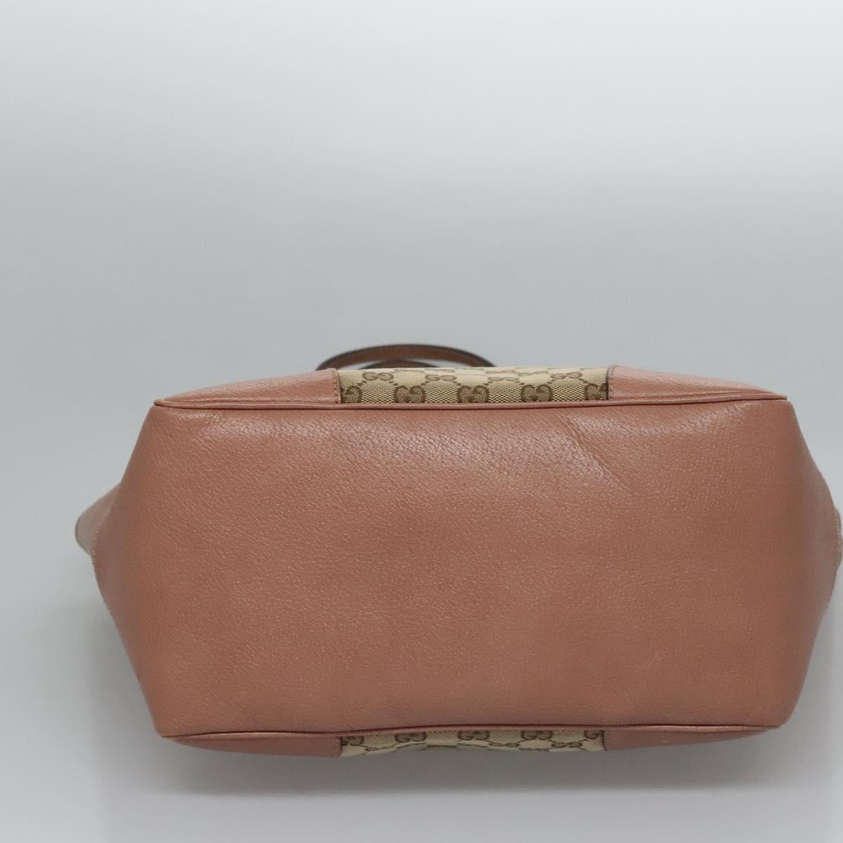 GUCCI GG Canvas Tote Bag Beige gold 323671 Auth nb223