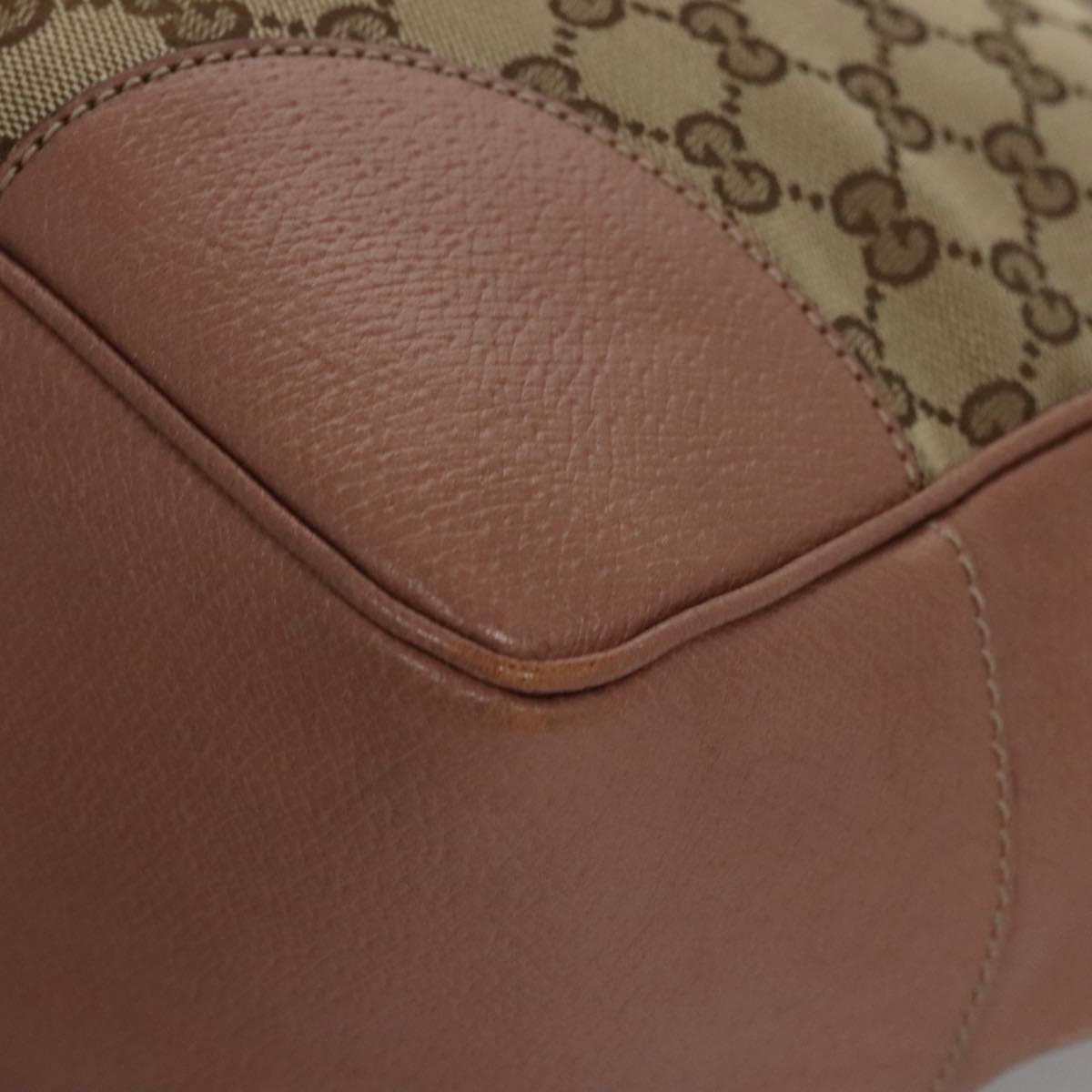 GUCCI GG Canvas Tote Bag Beige gold 323671 Auth nb223