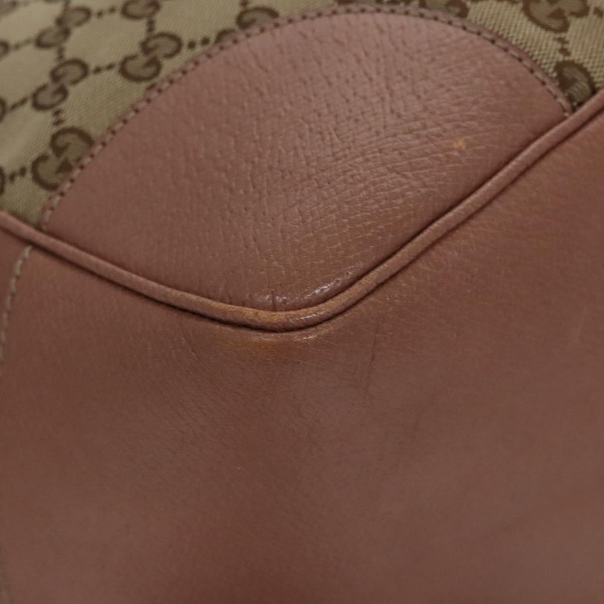 GUCCI GG Canvas Tote Bag Beige gold 323671 Auth nb223