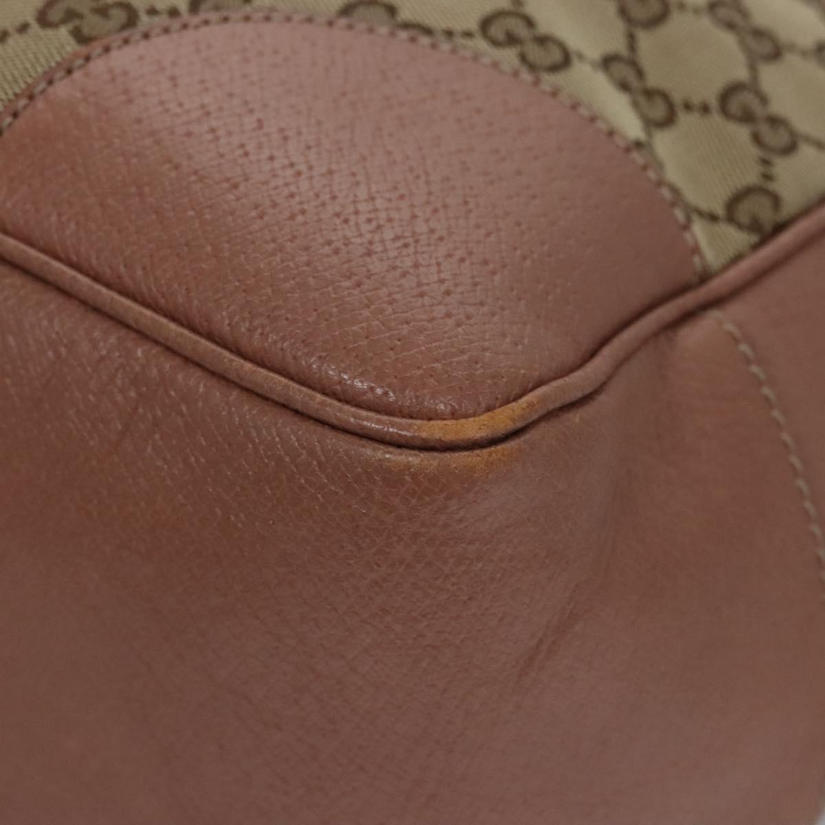 GUCCI GG Canvas Tote Bag Beige gold 323671 Auth nb223