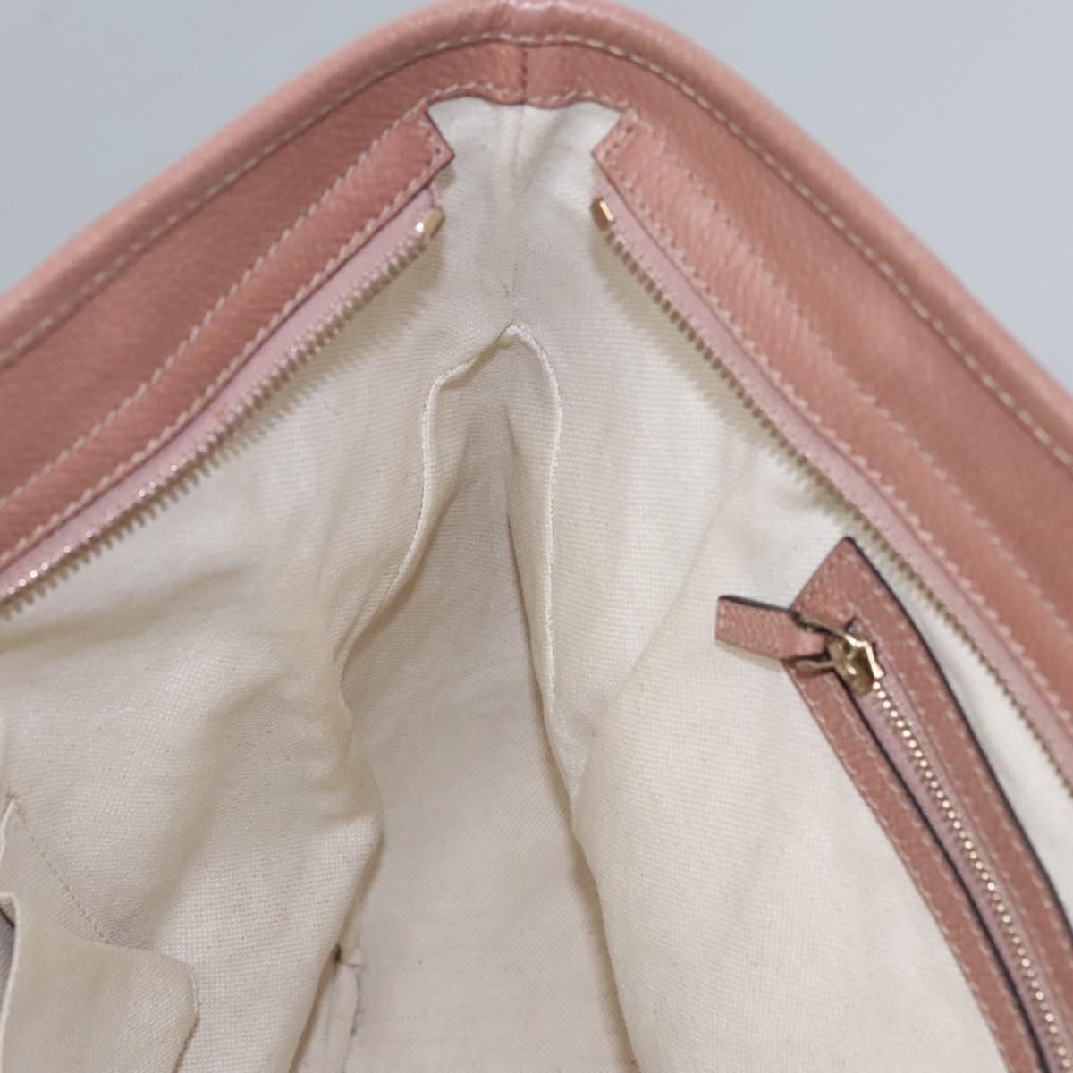 GUCCI GG Canvas Tote Bag Beige gold 323671 Auth nb223