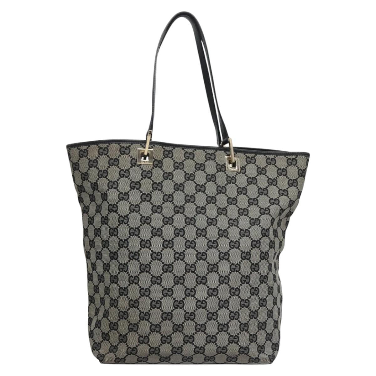 GUCCI GG Canvas Tote Bag Navy gold 002 1098 Auth nb239