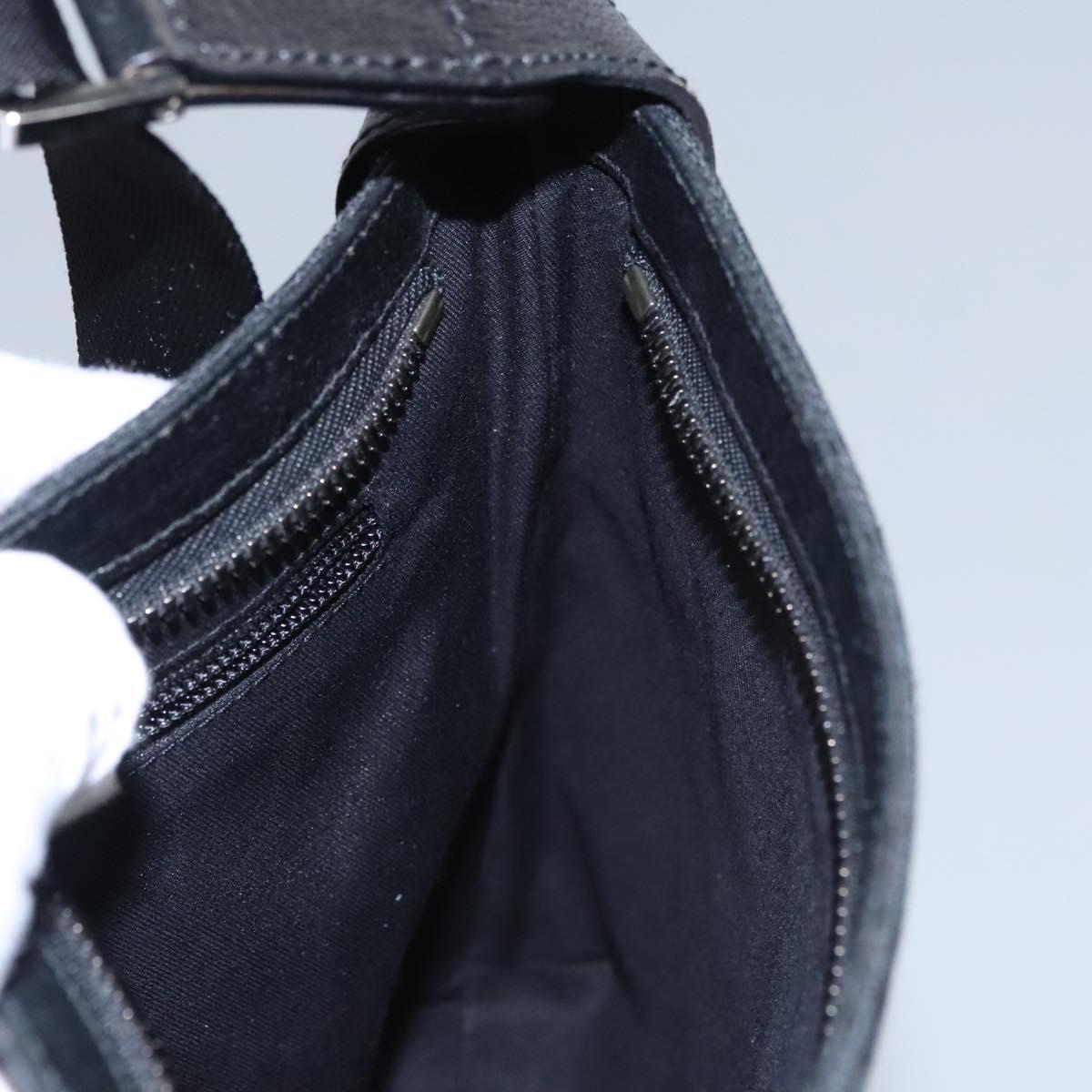 GUCCI GG Canvas Shoulder Bag Black Silver 122793 Auth nb241