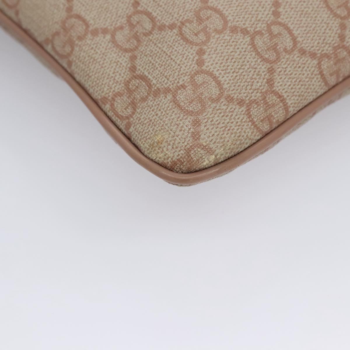 GUCCI GG Supreme Shoulder Bag PVC Beige Pink gold 295257 Auth nb248
