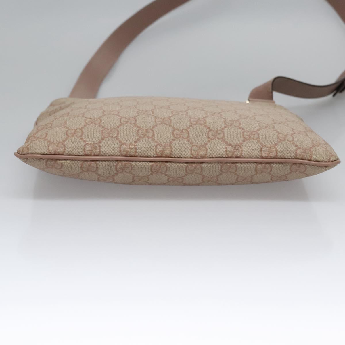 GUCCI GG Supreme Shoulder Bag PVC Beige Pink gold 295257 Auth nb248