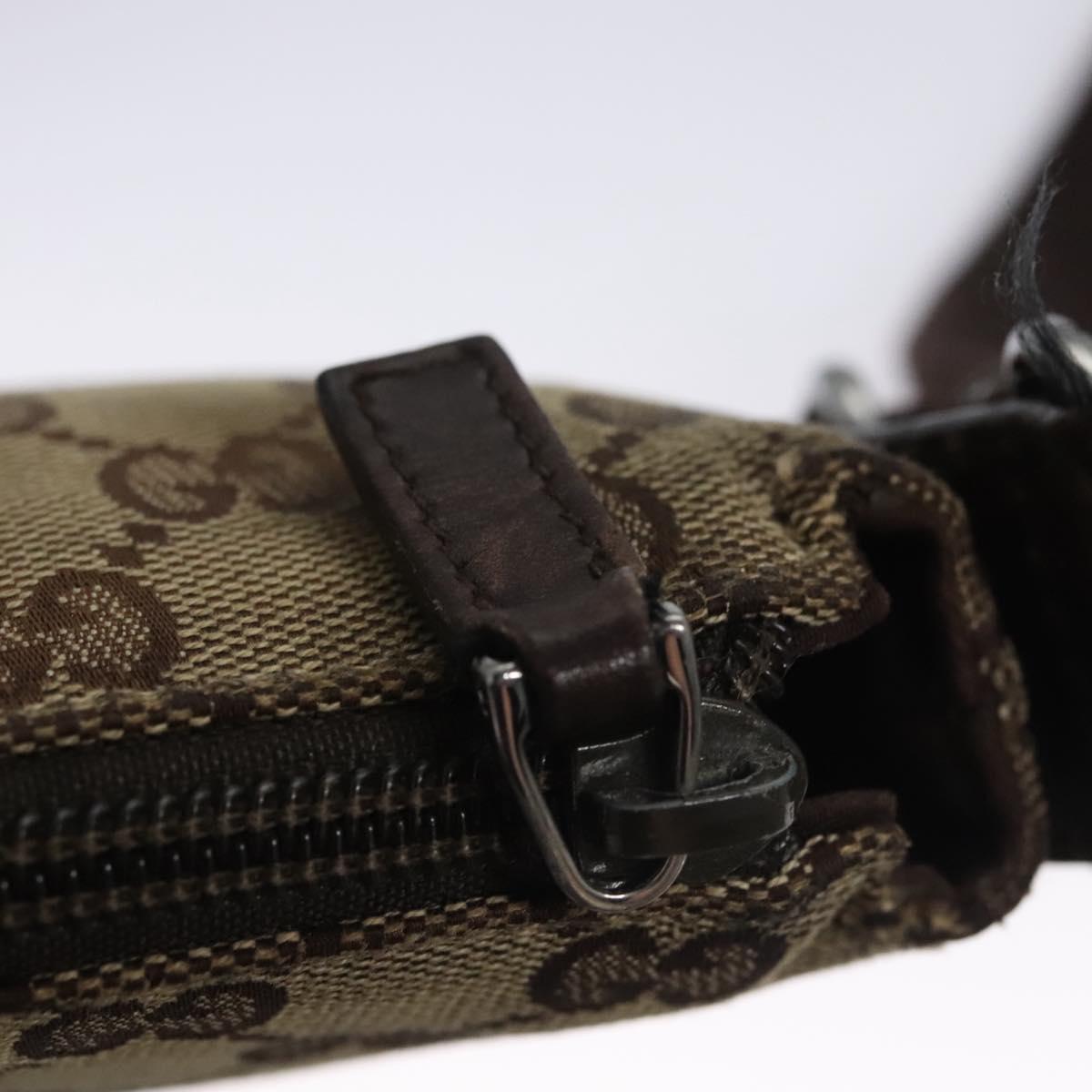 GUCCI GG Canvas Shoulder Bag Beige Brown gold 147671 Auth nb252