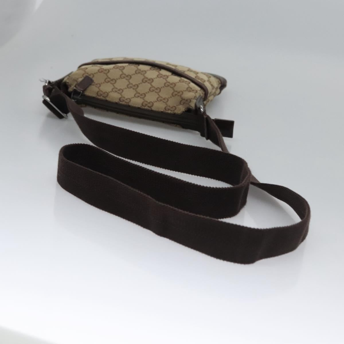 GUCCI GG Canvas Shoulder Bag Beige Brown gold 147671 Auth nb252