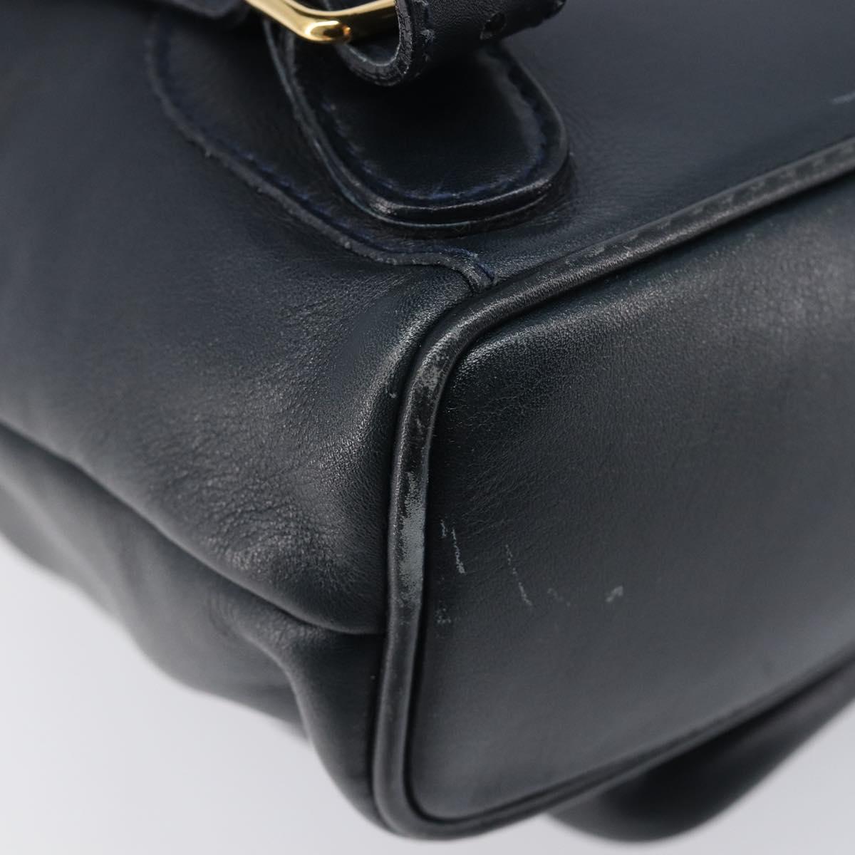 GUCCI Bamboo Backpack Leather Black Gold 003 3444 0030 Auth nb256