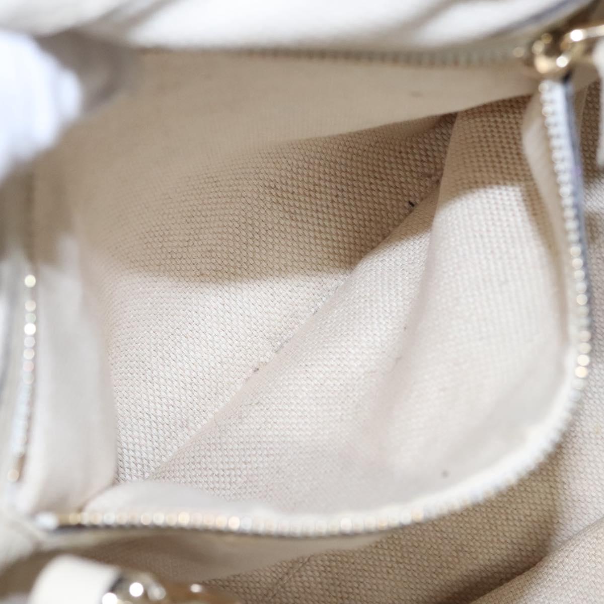 GUCCI Hand Bag Leather White Gold 336751 Auth nb259