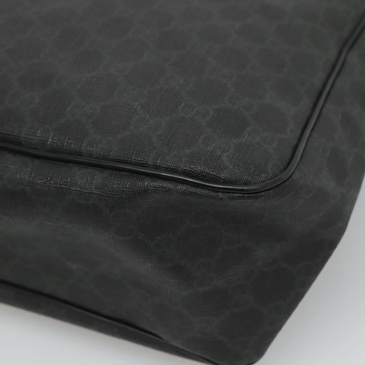 GUCCI GG Supreme Shoulder Bag PVC Black Silver 169935 Auth nb280