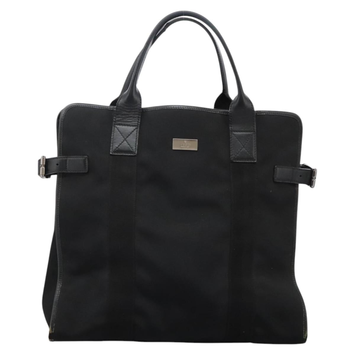 GUCCI Hand Bag Canvas Black 115517 Auth nb281