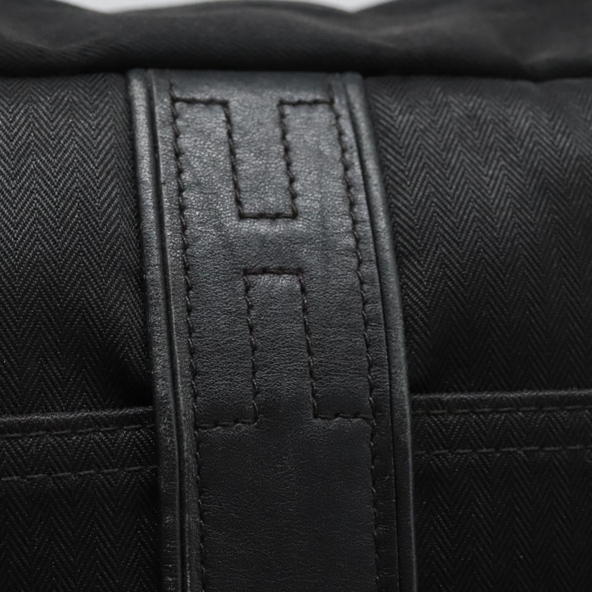 HERMES Acapulco Basas MM Shoulder Bag Nylon Black Auth nb282