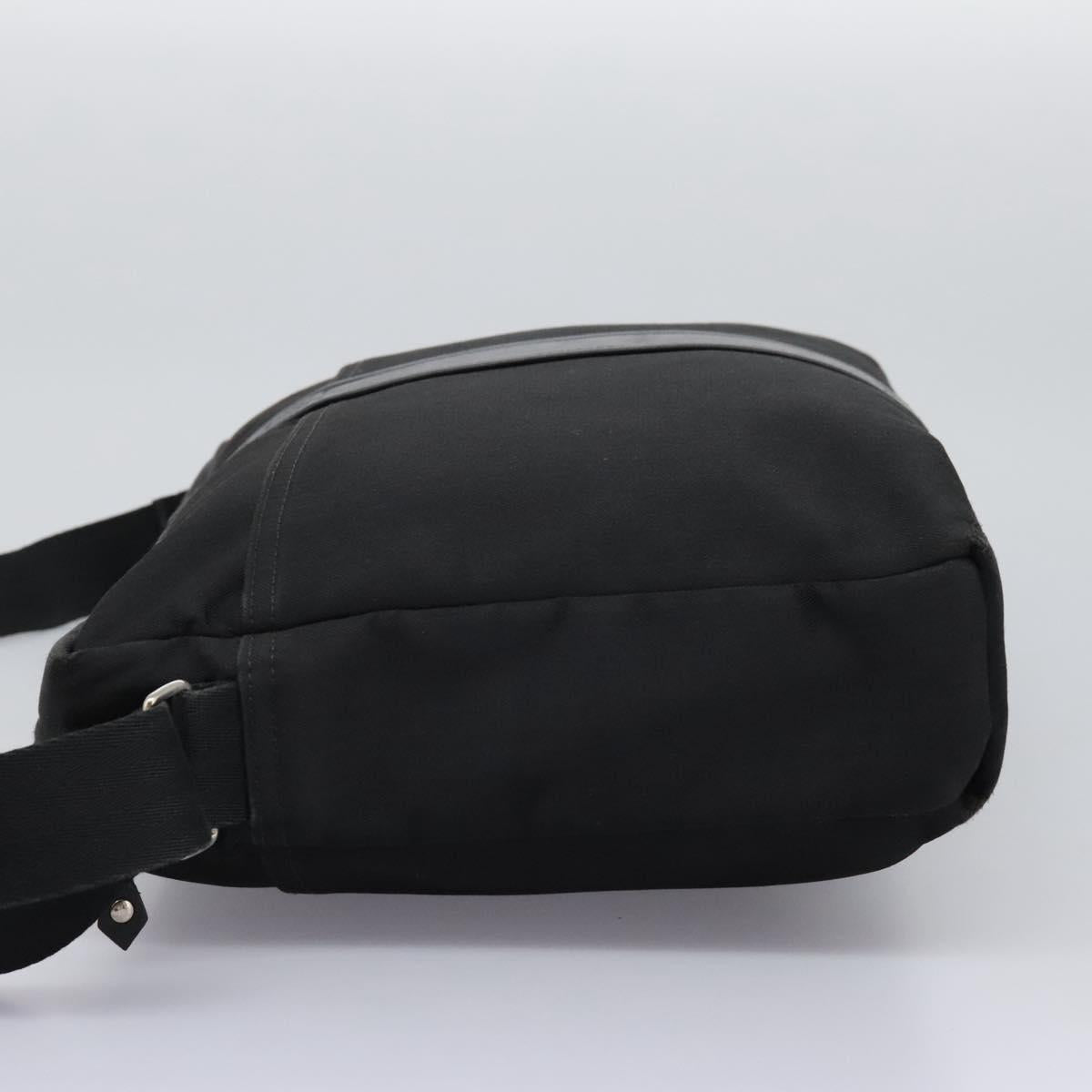 HERMES Acapulco Basas MM Shoulder Bag Nylon Black Auth nb282