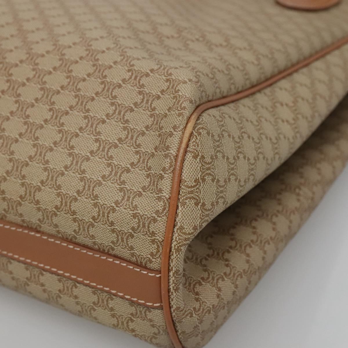 CELINE Macadam Canvas Tote Bag PVC Beige Gold Auth nb284
