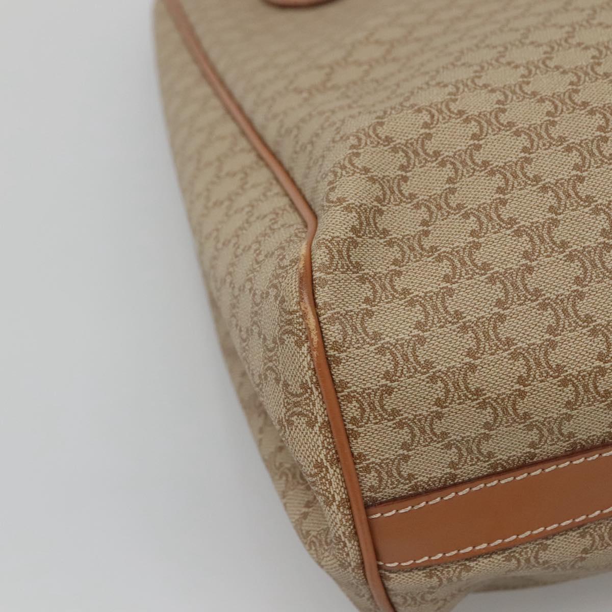 CELINE Macadam Canvas Tote Bag PVC Beige Gold Auth nb284