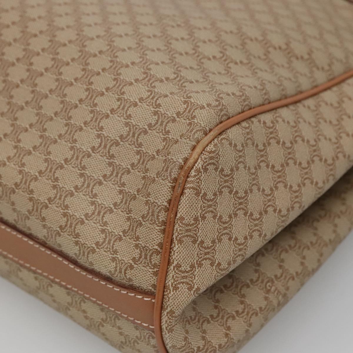 CELINE Macadam Canvas Tote Bag PVC Beige Gold Auth nb284