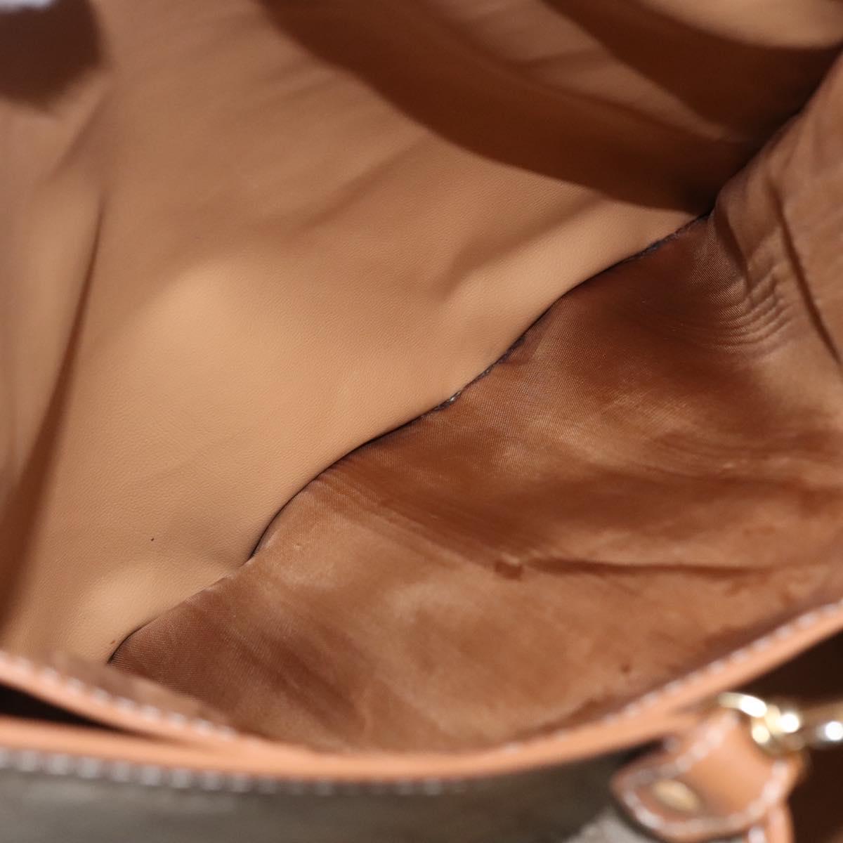 CELINE Macadam Canvas Tote Bag PVC Beige Gold Auth nb284