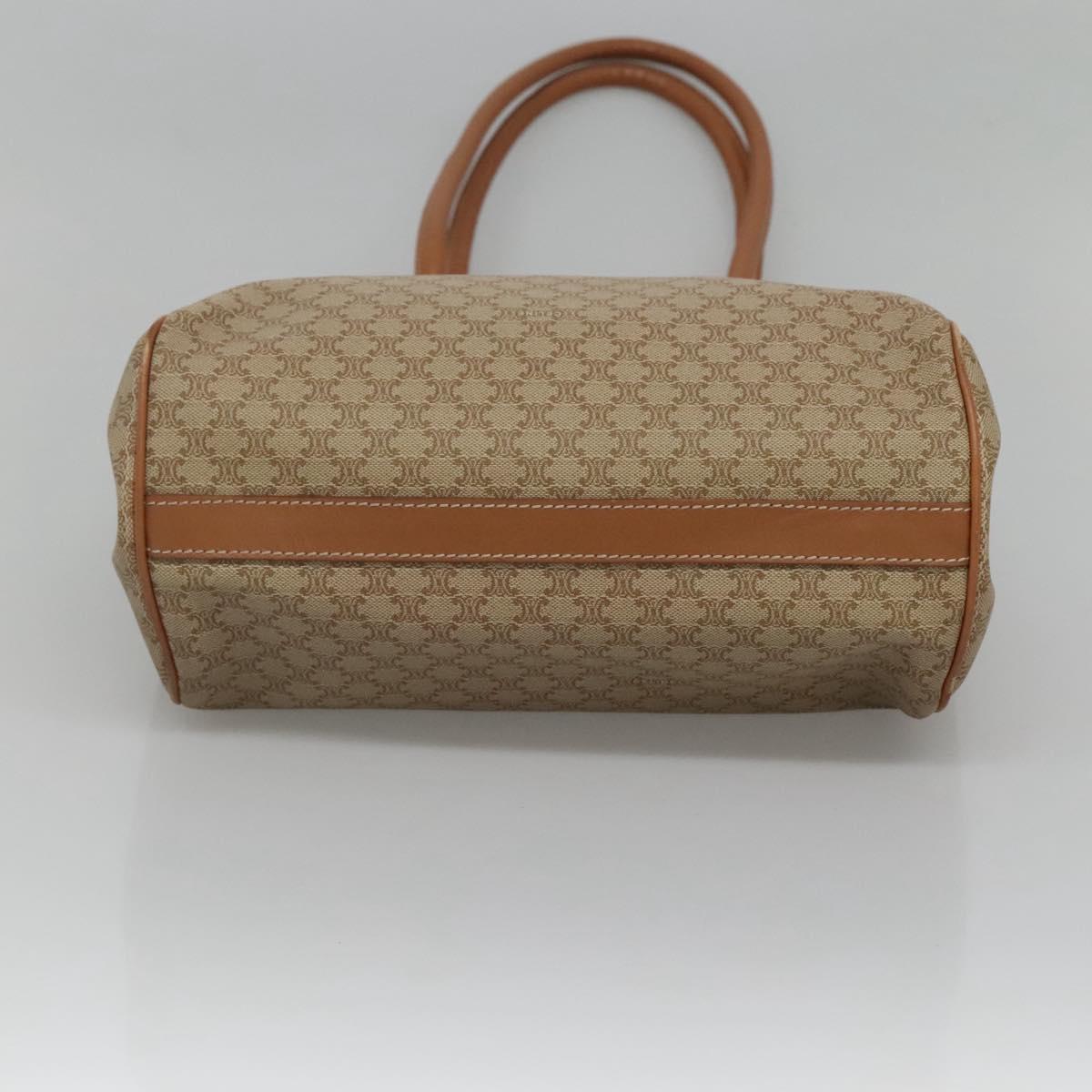CELINE Macadam Canvas Tote Bag PVC Beige Gold Auth nb284