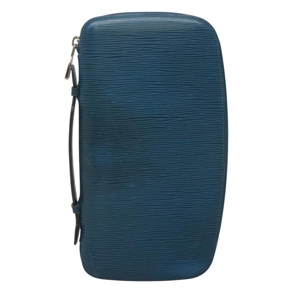 LOUIS VUITTON Epi Organizer Atholl Clutch Bag Blue M60731 LV Auth nb291