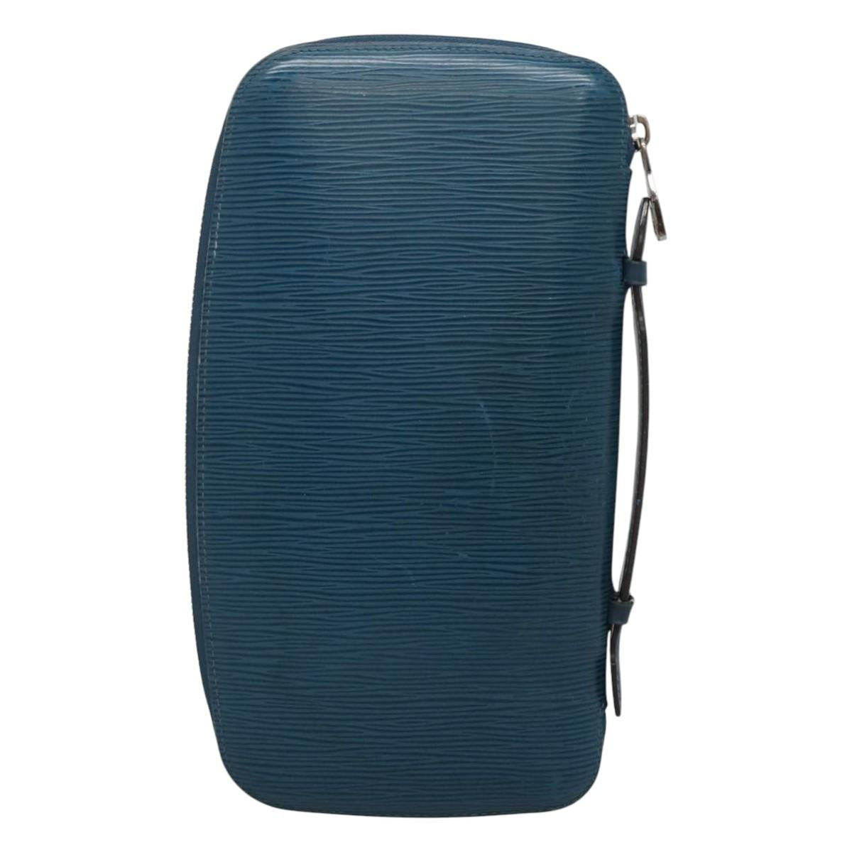 LOUIS VUITTON Epi Organizer Atholl Clutch Bag Blue M60731 LV Auth nb291