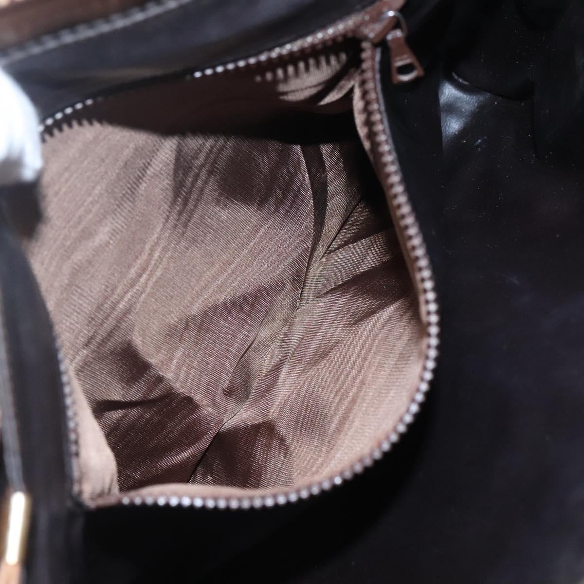 CELINE Macadam Canvas Shoulder Bag PVC Beige Gold Auth nb297