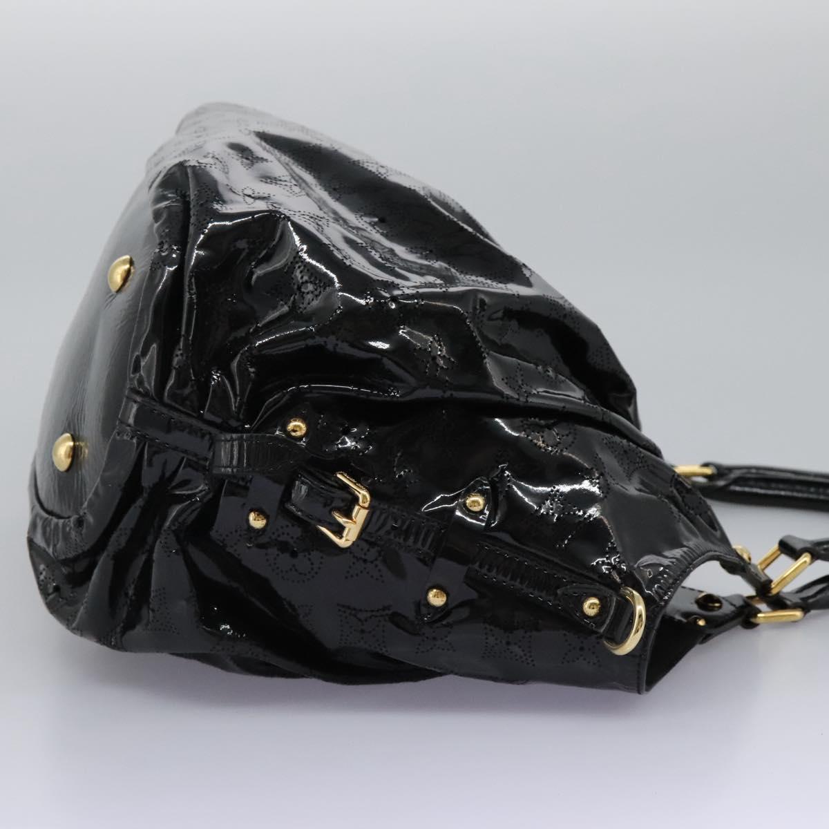 LOUIS VUITTON Monogram Mahina Surya L Bag Enamel Black M95881 LV Auth nb310