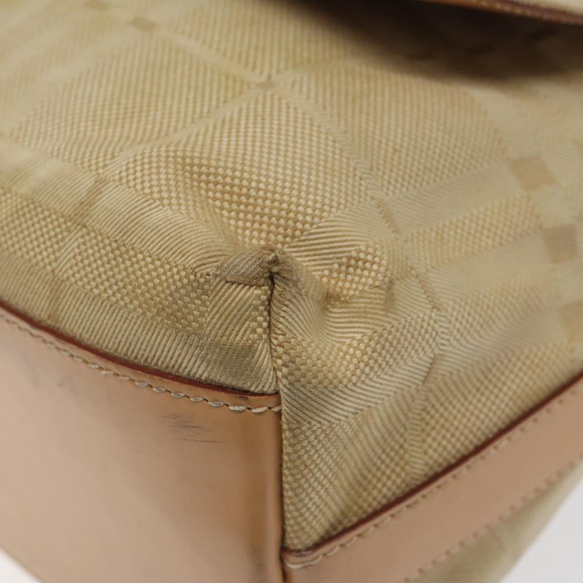 BURBERRY Nova Check Shoulder Bag Canvas Beige Auth nb311