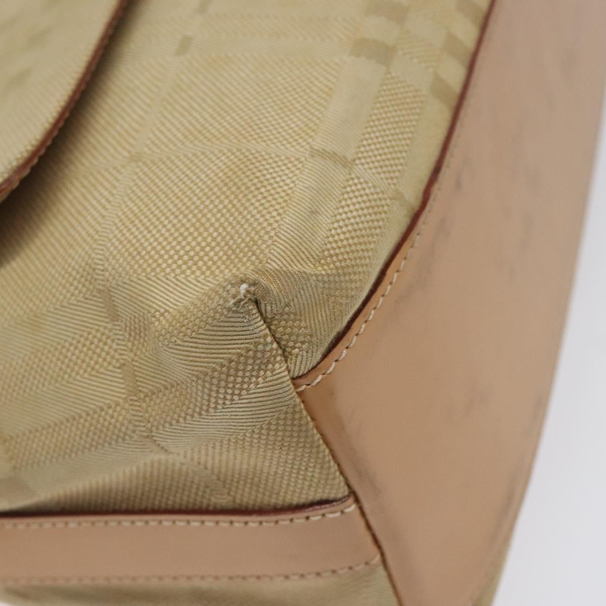 BURBERRY Nova Check Shoulder Bag Canvas Beige Auth nb311