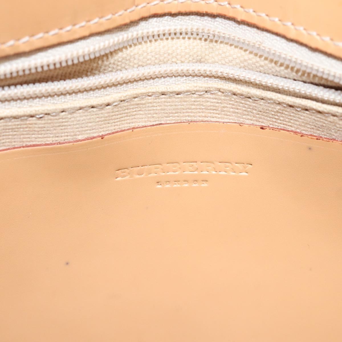 BURBERRY Nova Check Shoulder Bag Canvas Beige Auth nb311