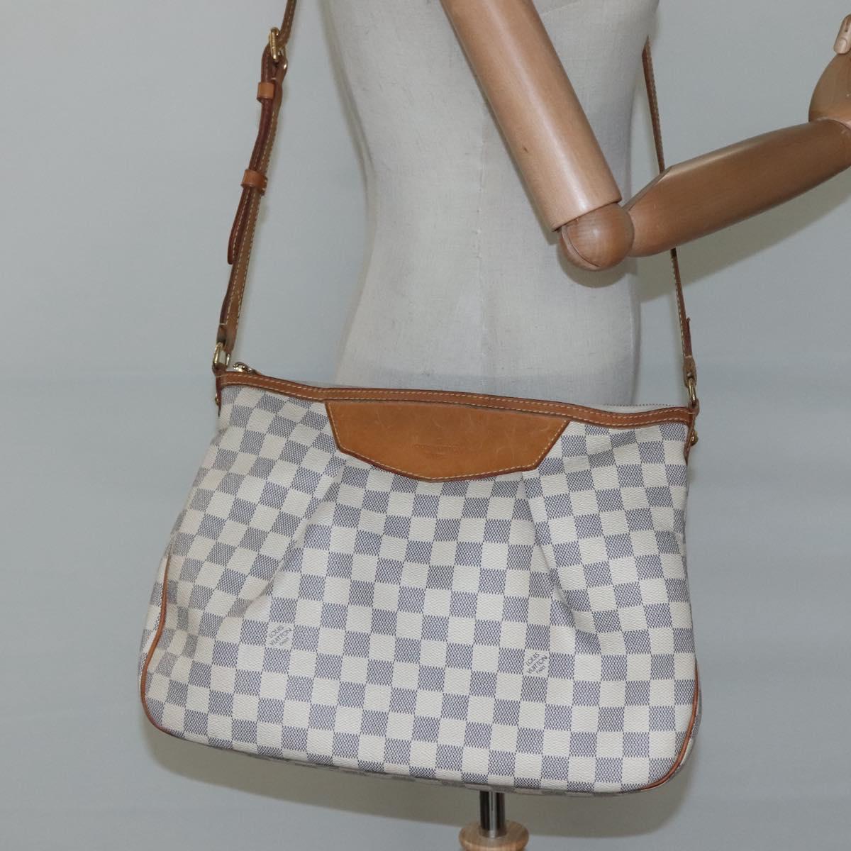 LOUIS VUITTON Damier Azur Siracusa MM Shoulder Bag N41112 LV Auth nb380