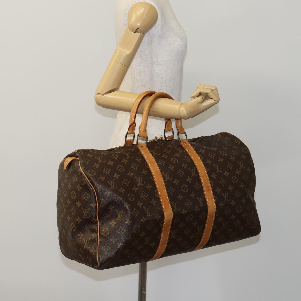 LOUIS VUITTON Monogram Keepall 50 Boston Bag M41426 LV Auth nb386