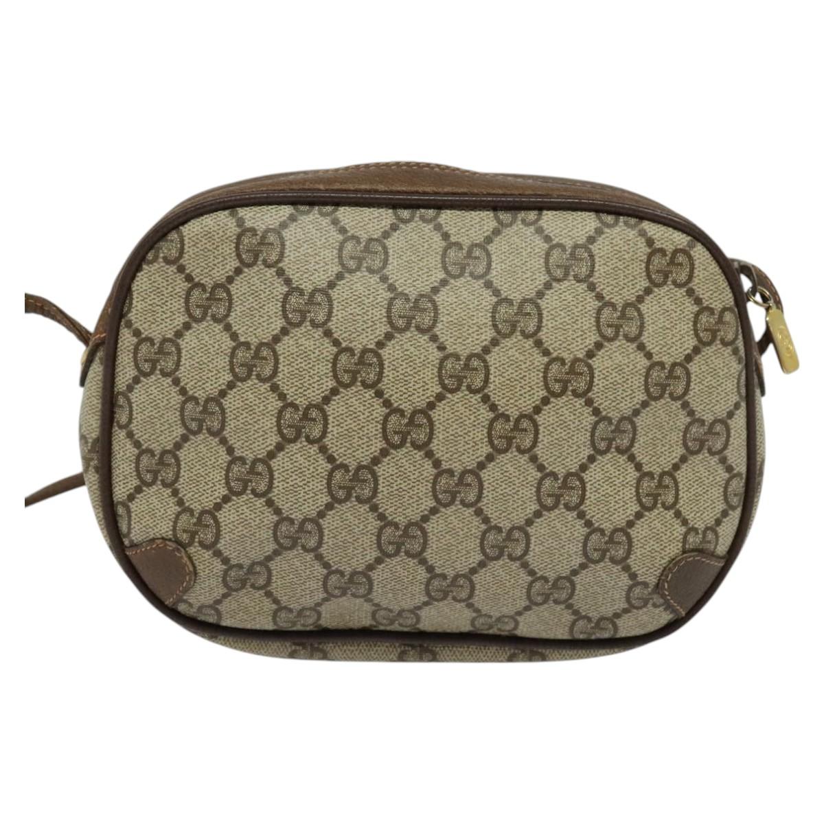 GUCCI GG Supreme Web Sherry Line Shoulder Bag PVC Beige 89 02 066 Auth nb440