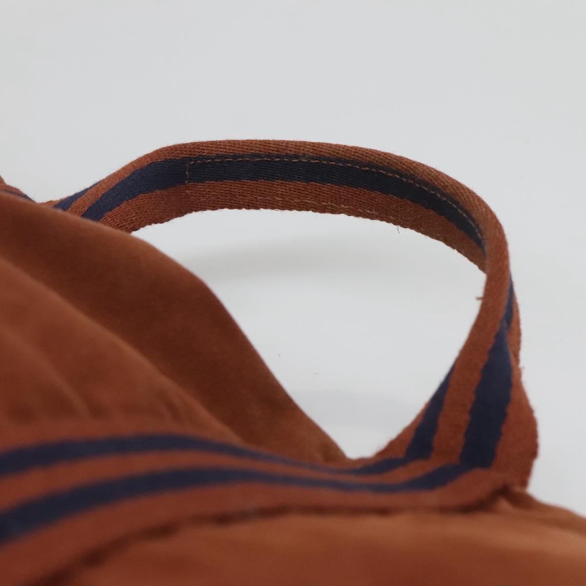 HERMES Fourre ToutPorte Documents Business Bag Canvas Brown Navy Auth nb456