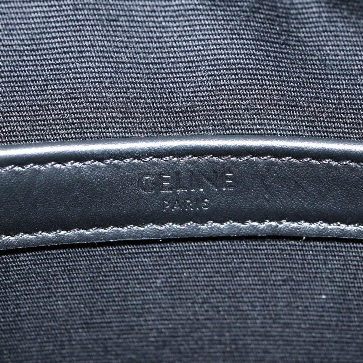 CELINE Triomphe Shoulder Bag PVC Leather Black Gold Auth nb463M