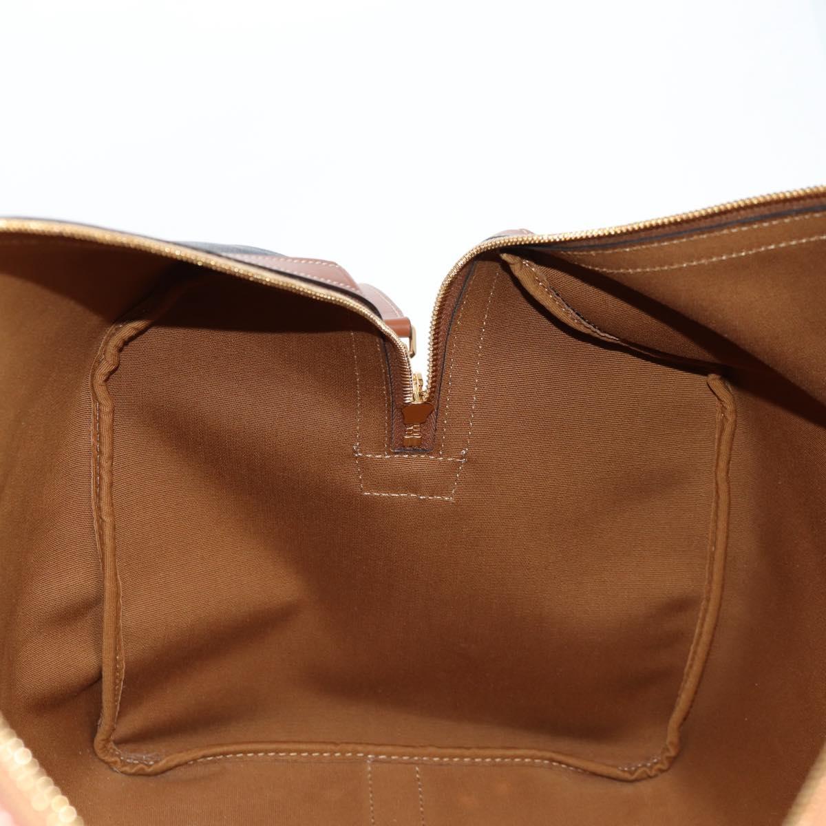 CELINE Triomphe Boston Bag PVC Leather 2way Black Gold Auth nb467M