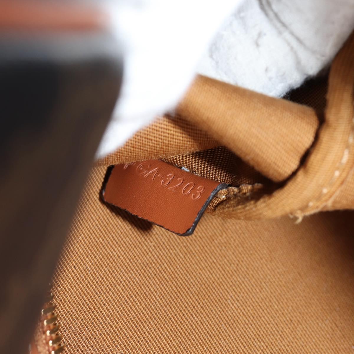 CELINE Triomphe Boston Bag PVC Leather 2way Black Gold Auth nb467M