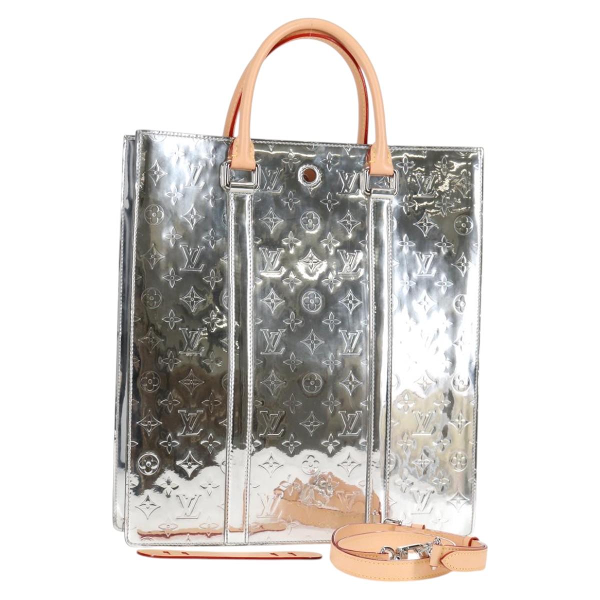 LOUIS VUITTON Monogram Miroir Sac Plat Bag Silver Argent M45884 LV Auth nb472M