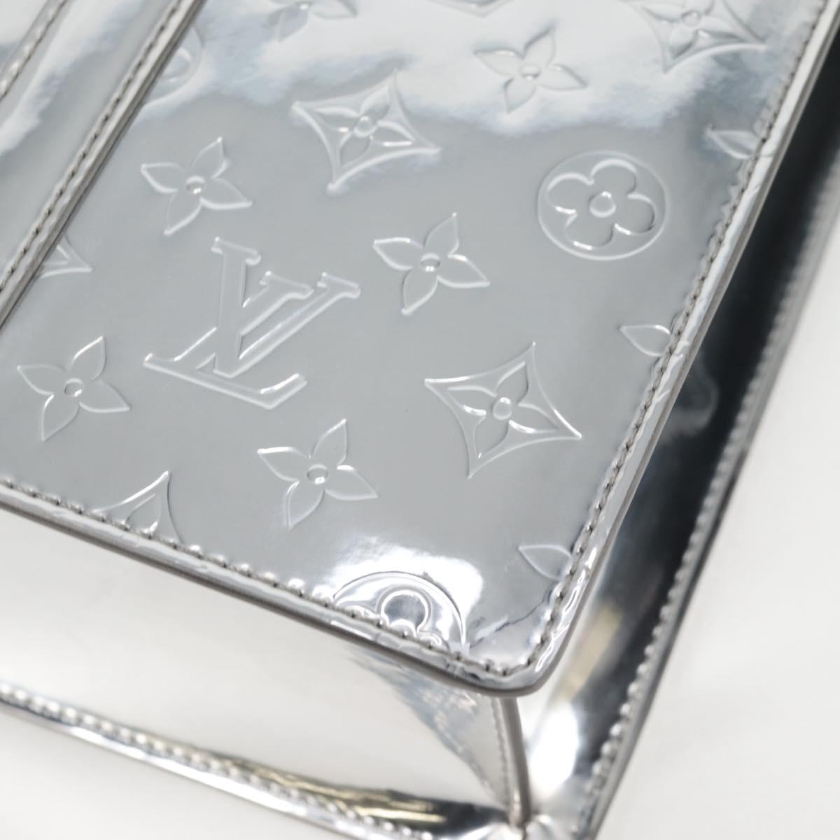 LOUIS VUITTON Monogram Miroir Sac Plat Bag Silver Argent M45884 LV Auth nb472M