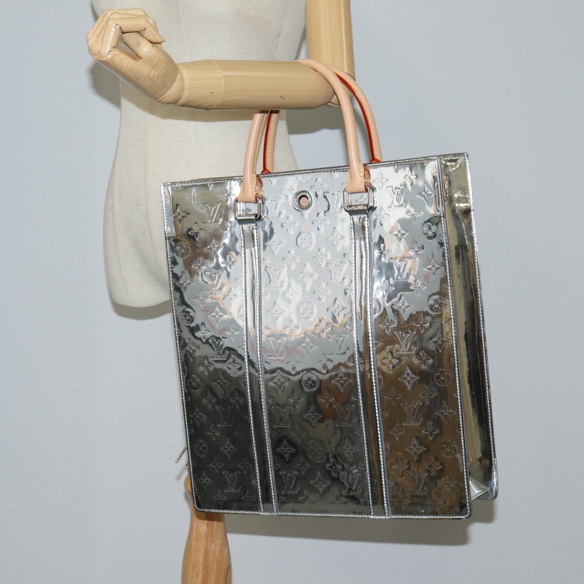 LOUIS VUITTON Monogram Miroir Sac Plat Bag Silver Argent M45884 LV Auth nb472M