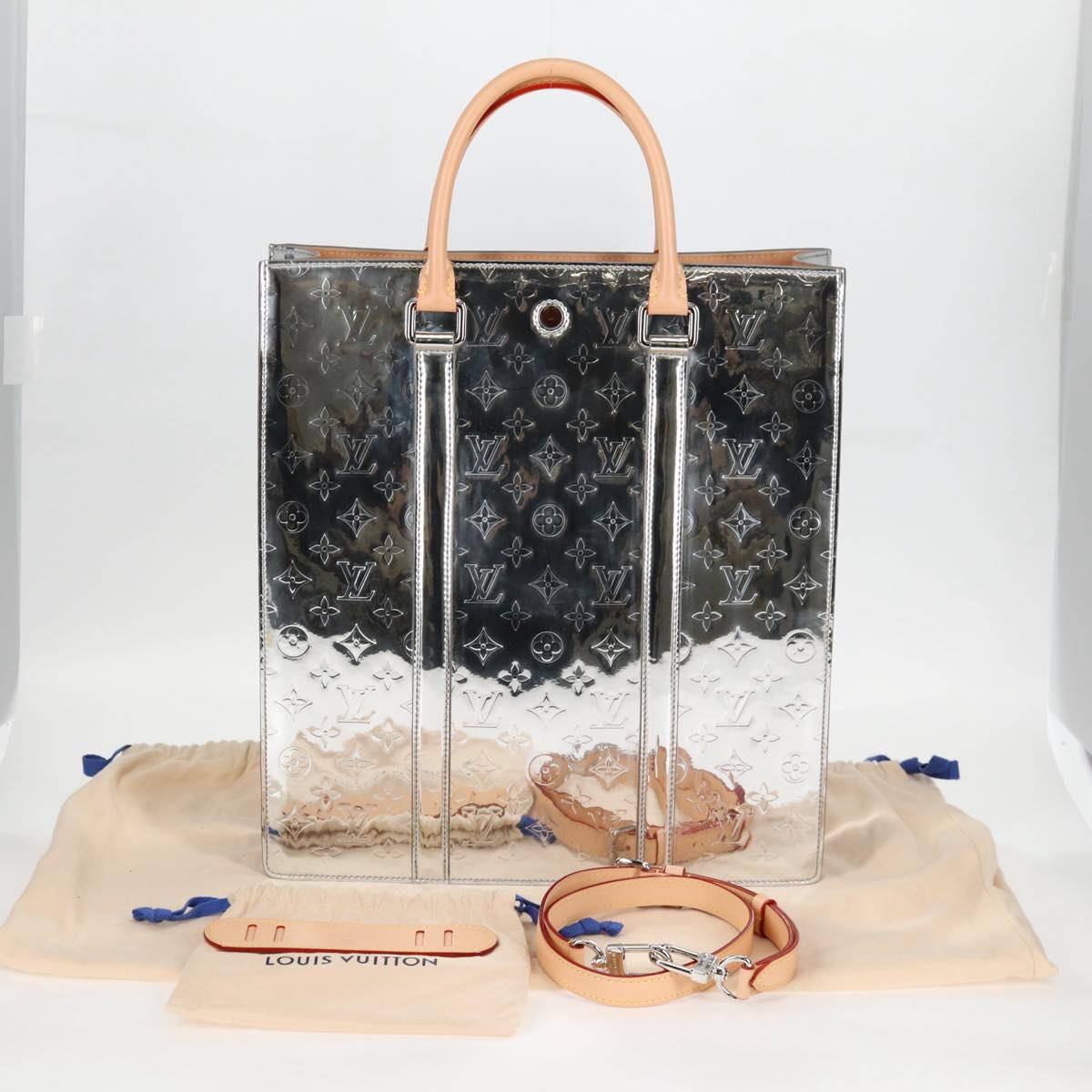 LOUIS VUITTON Monogram Miroir Sac Plat Bag Silver Argent M45884 LV Auth nb472M