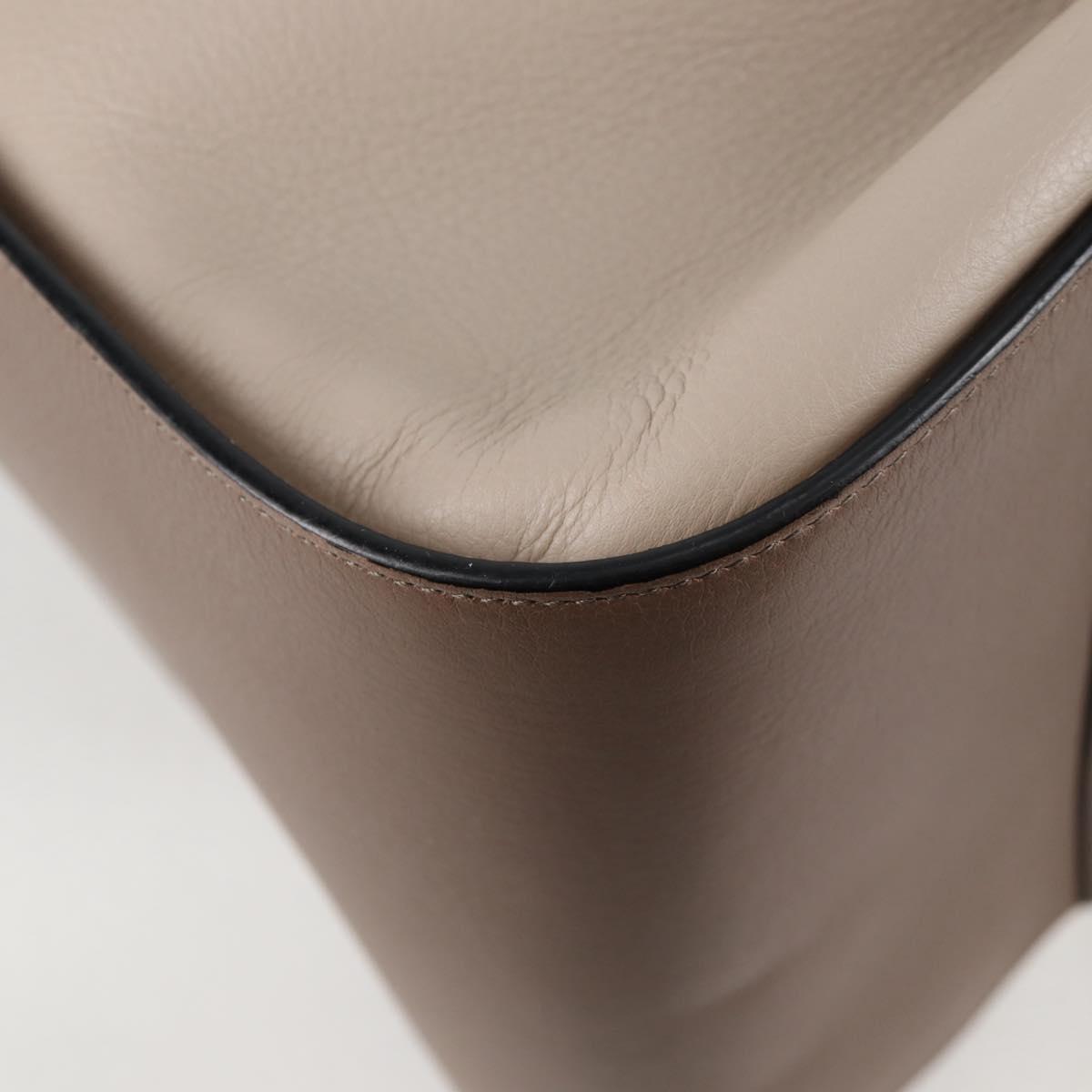 LOEWE Anagram Hammock Shoulder Bag Leather Beige Gold Auth nb477M