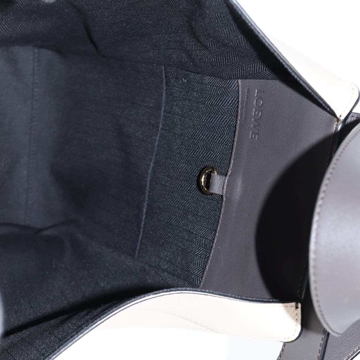 LOEWE Anagram Hammock Shoulder Bag Leather Beige Gold Auth nb477M