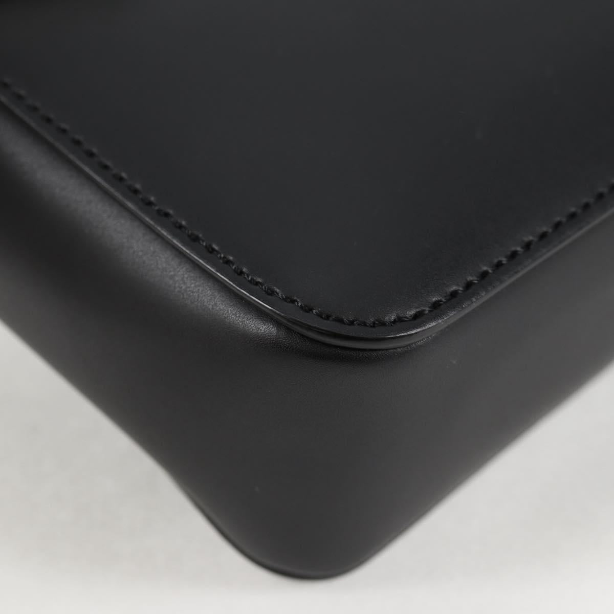 VALENTINO Shoulder Bag Leather Black Silver Auth nb493M