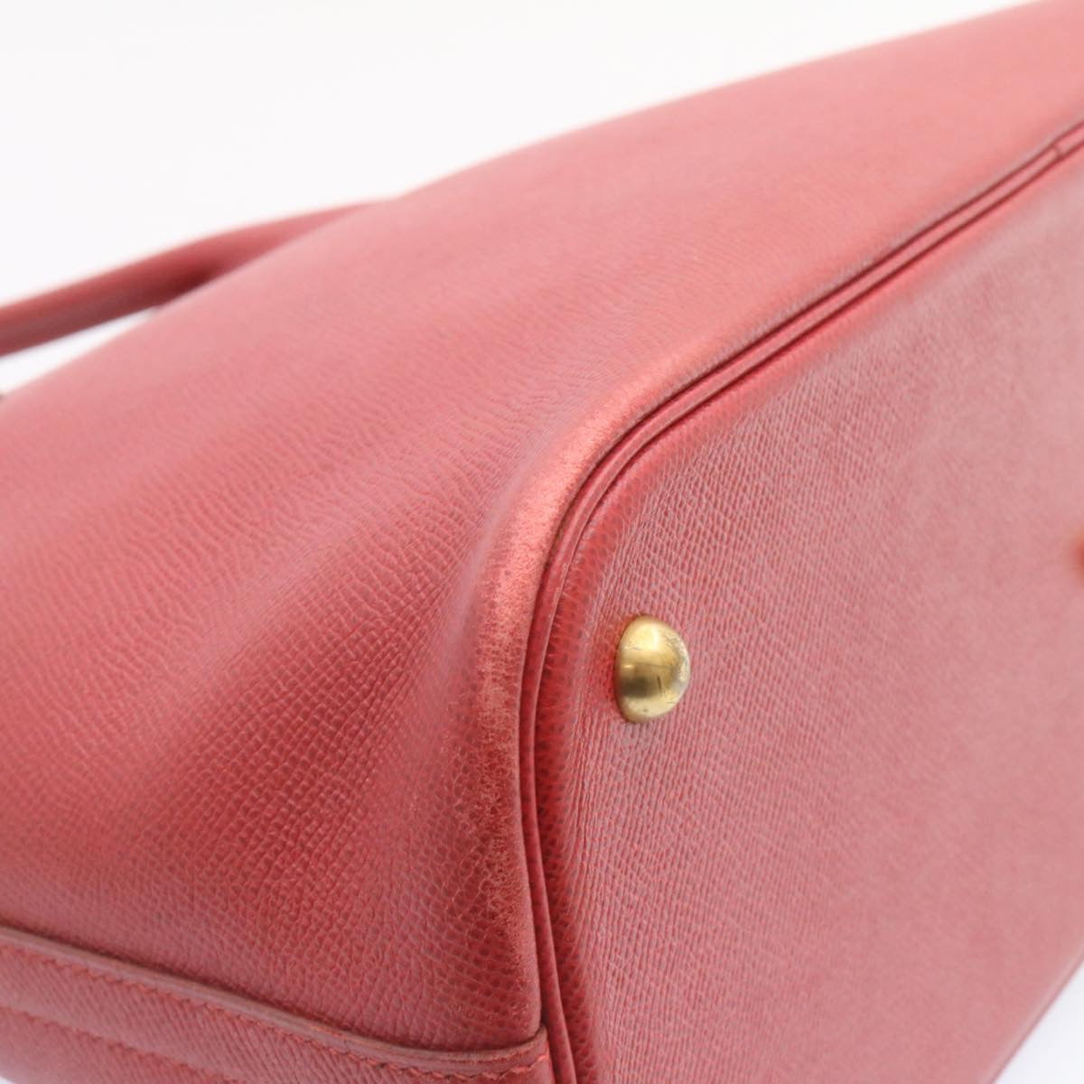 HERMES Bolide 37 Hand Bag Leather Red Auth nh122SA