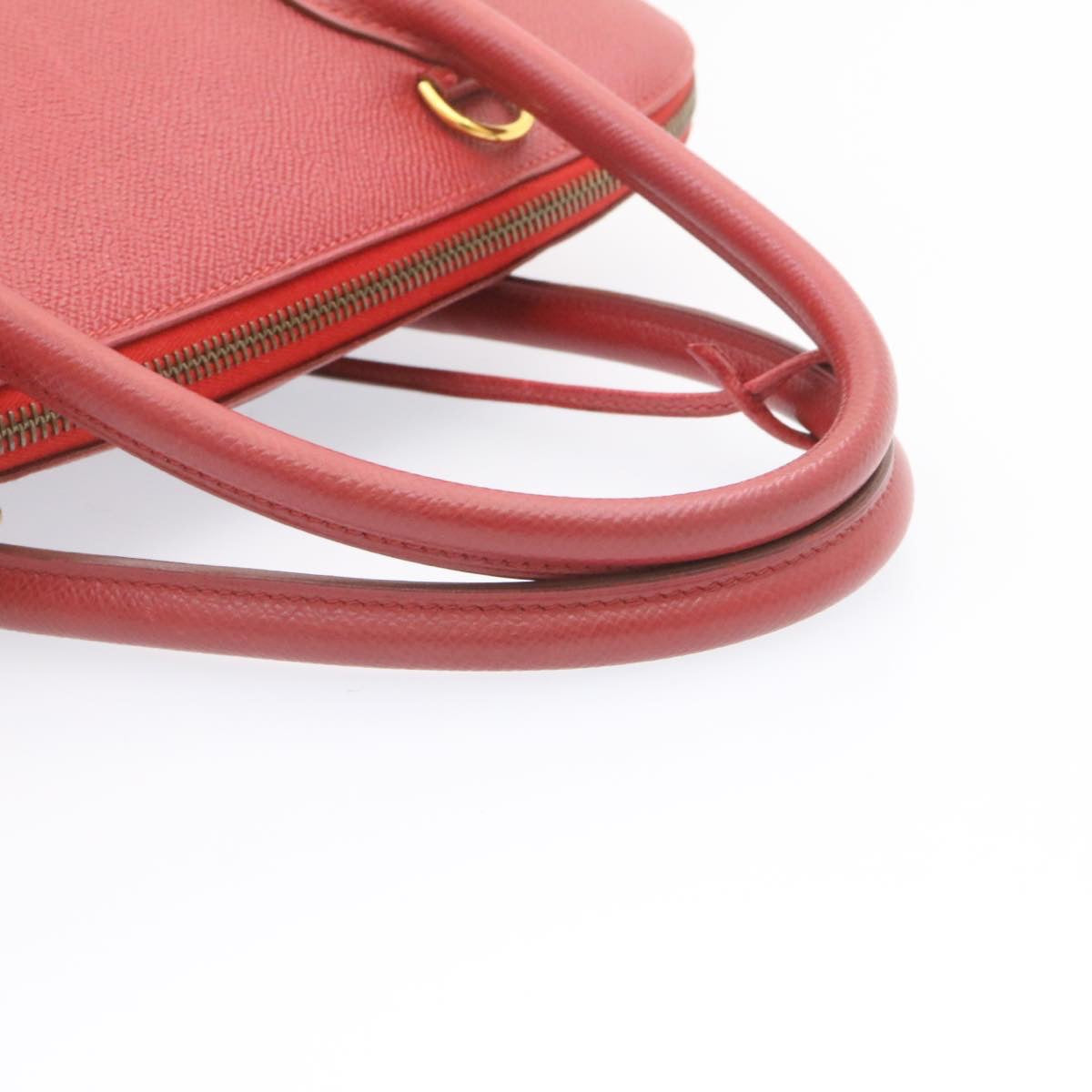 HERMES Bolide 37 Hand Bag Leather Red Auth nh122SA