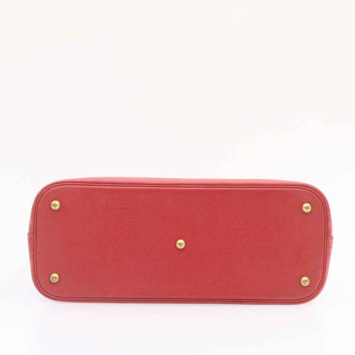 HERMES Bolide 37 Hand Bag Leather Red Auth nh122SA