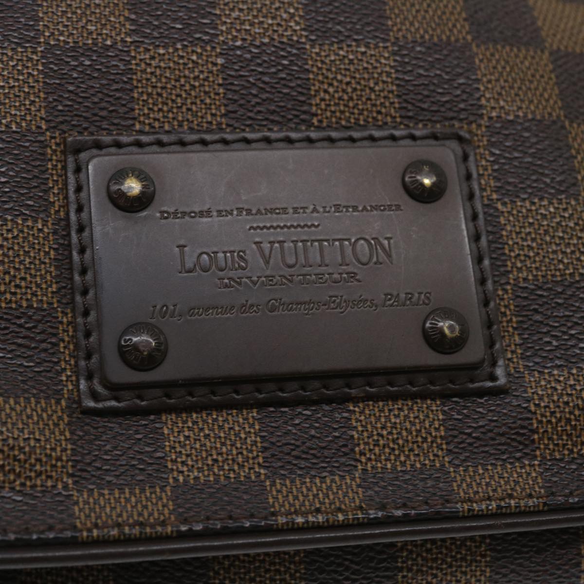 LOUIS VUITTON Damier Ebene Brooklyn PM Shoulder Bag N51210 LV Auth 34722